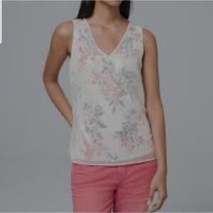 White House Black Market Sequin Overlay Tank Size Small